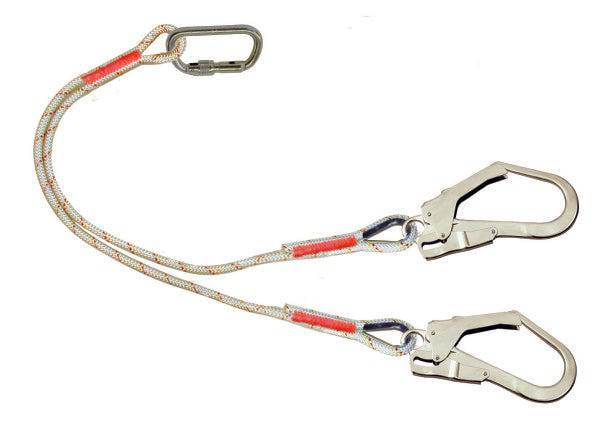 3M Protecta 1.3m Twin Leg Rope Work Positioning Lanyard with Scaffold Hooks AL432/1 - SecureHeights
