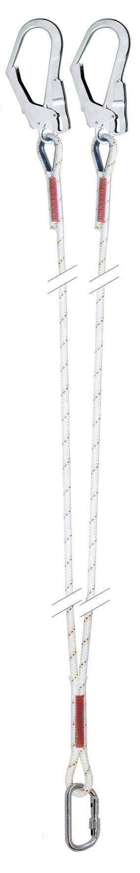 3M Protecta 1.3m Twin Leg Rope Work Positioning Lanyard with Scaffold Hooks AL432/1 - SecureHeights