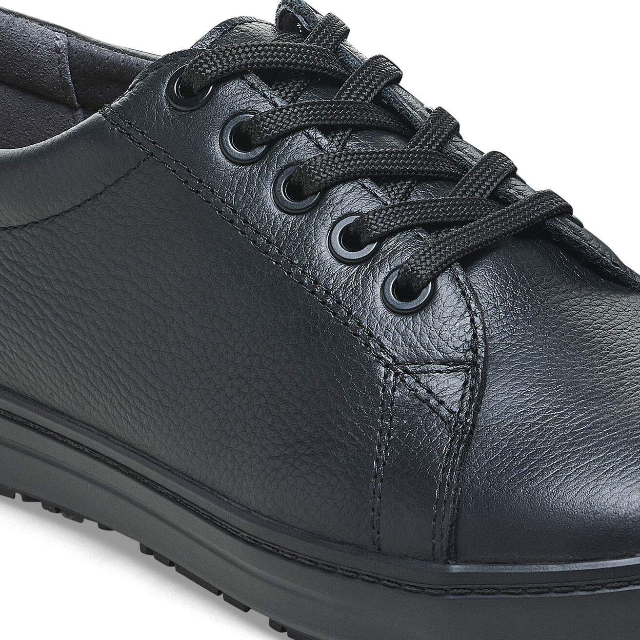 Birkenstock Professional QO 500 non metall O2 Natural Leather Work Shoes - Black - SecureHeights