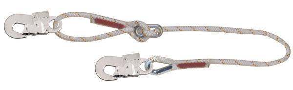 3M Protecta 10.5mm Diameter Adjustable 2m Single Leg Rope Work Positioning Lanyard with Snap Hook AL422/2 - SecureHeights