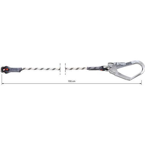 CAMP Safety 155cm Single Leg Work Positioning Rope Lanyard with 53mm Steel Connector 203003 - SecureHeights