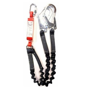3M Protecta Sanchoc 1.55m Twin Leg Elasticated Shock Absorbing Lanyard with Scaffold Hooks 1260321