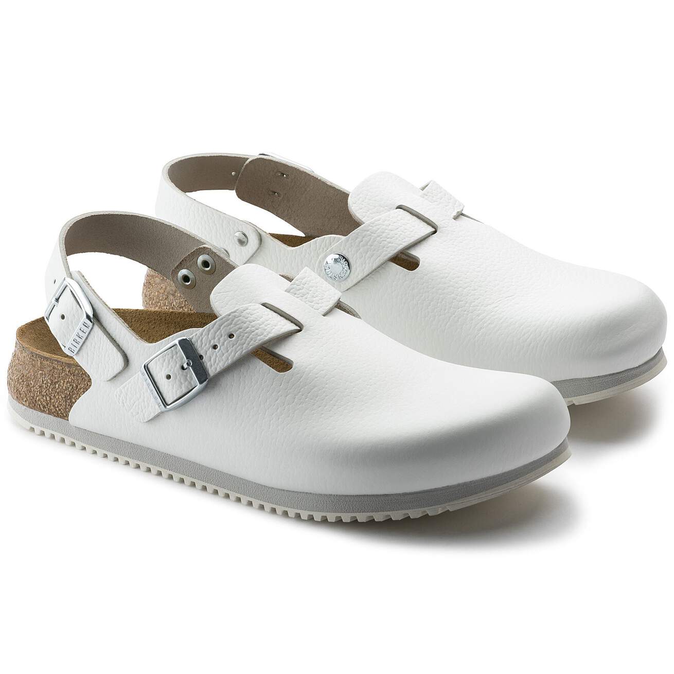 Birkenstock Professional Tokio Super Grip Natural Leather Hospitality Work Clogs - SecureHeights