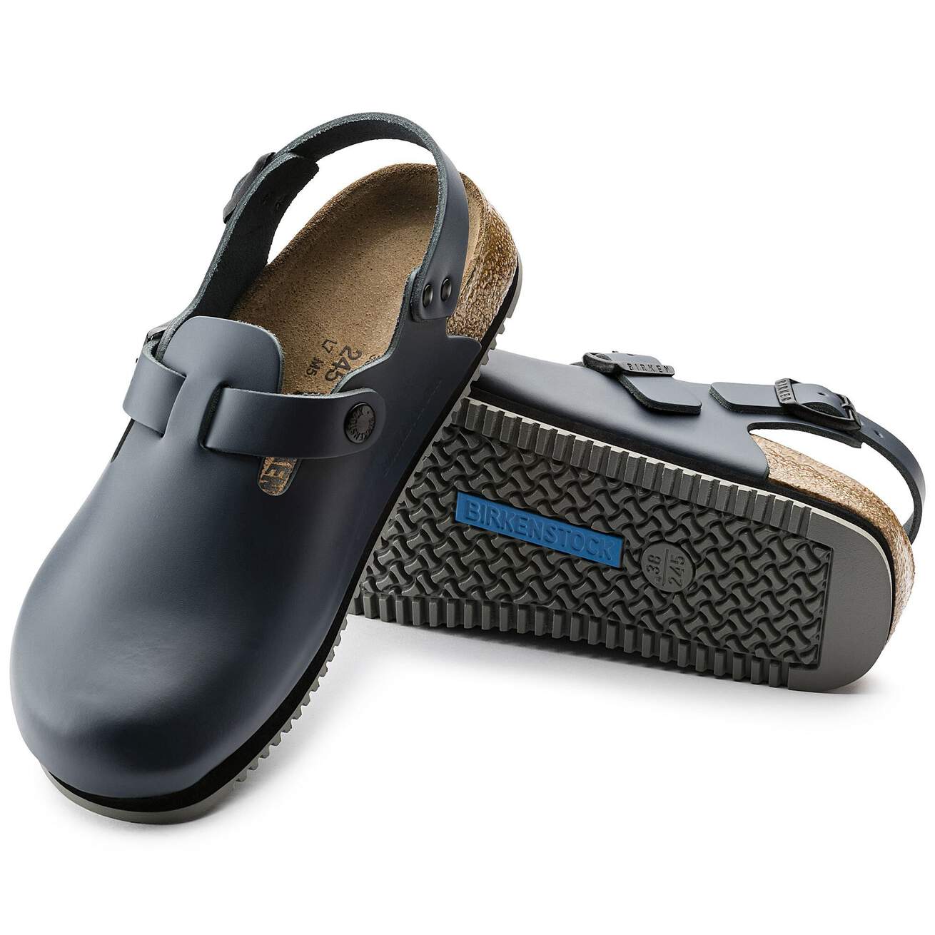 Birkenstock Professional Tokio Super Grip Natural Leather Hospitality Work Clogs - SecureHeights