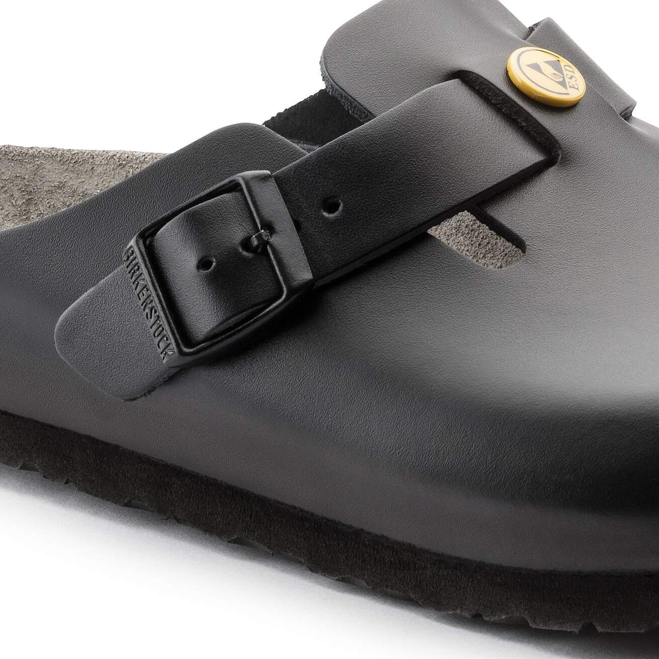 Birkenstock Professional Boston ESD Natural Leather Work Clogs - SecureHeights
