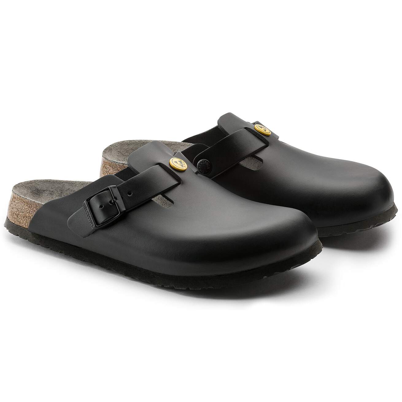 Birkenstock Professional Boston ESD Natural Leather Work Clogs - SecureHeights