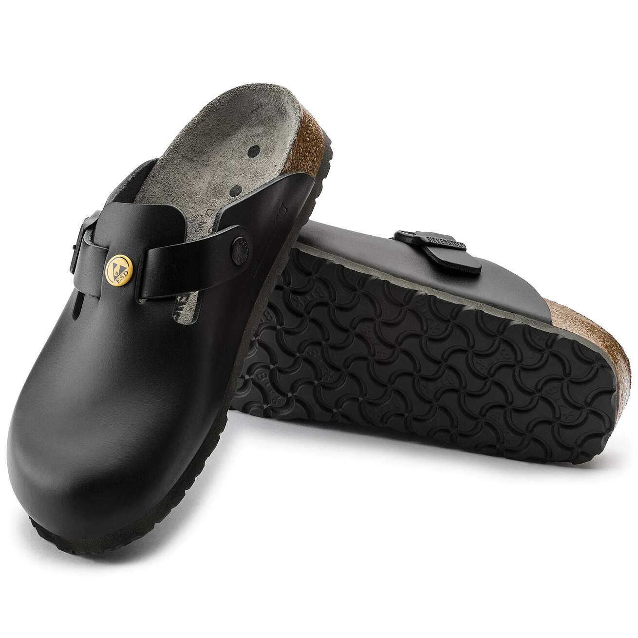 Birkenstock Professional Boston ESD Natural Leather Work Clogs - SecureHeights