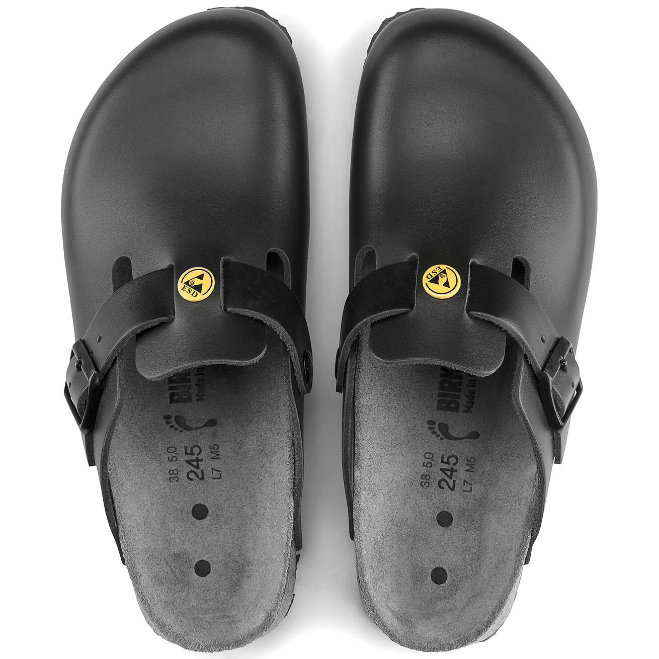 Birkenstock Professional Boston ESD Natural Leather Work Clogs - SecureHeights