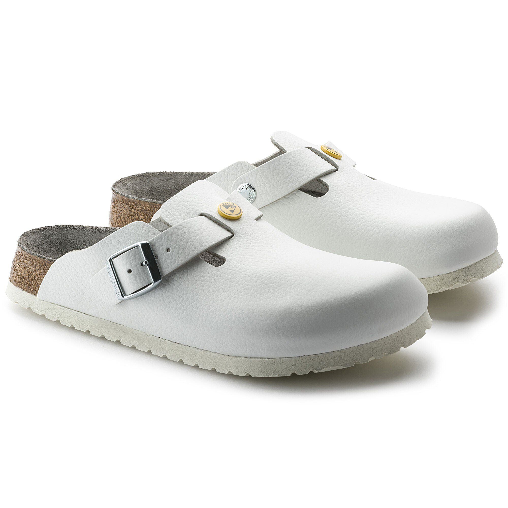 Birkenstock Professional Boston ESD Natural Leather Work Clogs - SecureHeights