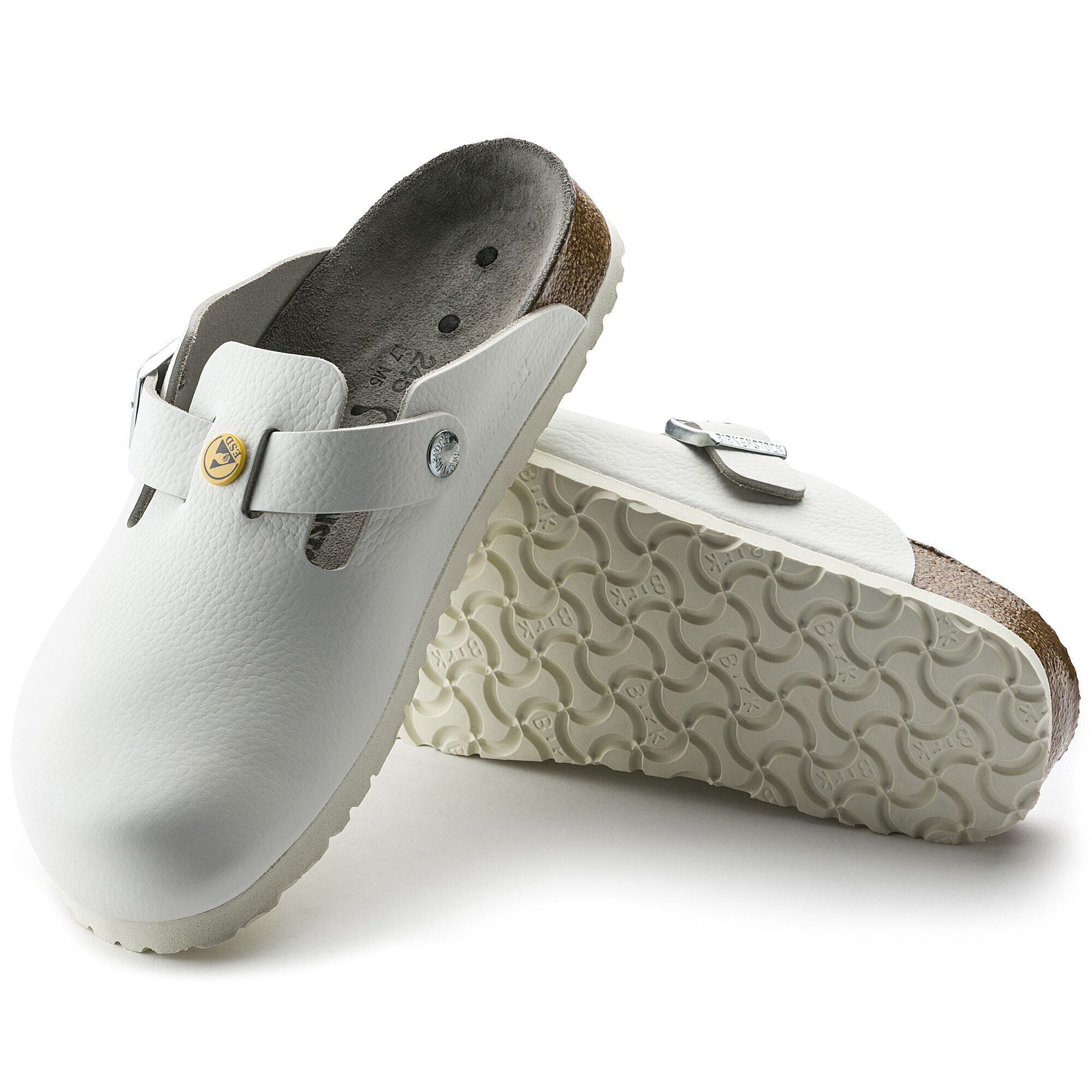 Birkenstock Professional Boston ESD Natural Leather Work Clogs - SecureHeights