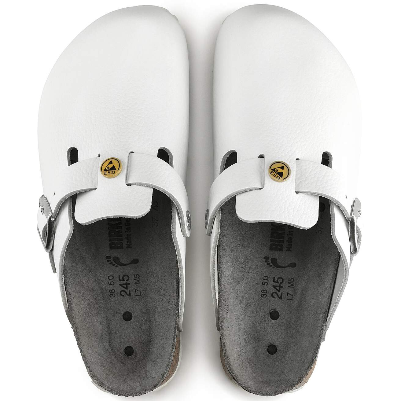 Birkenstock Professional Boston ESD Natural Leather Work Clogs - SecureHeights