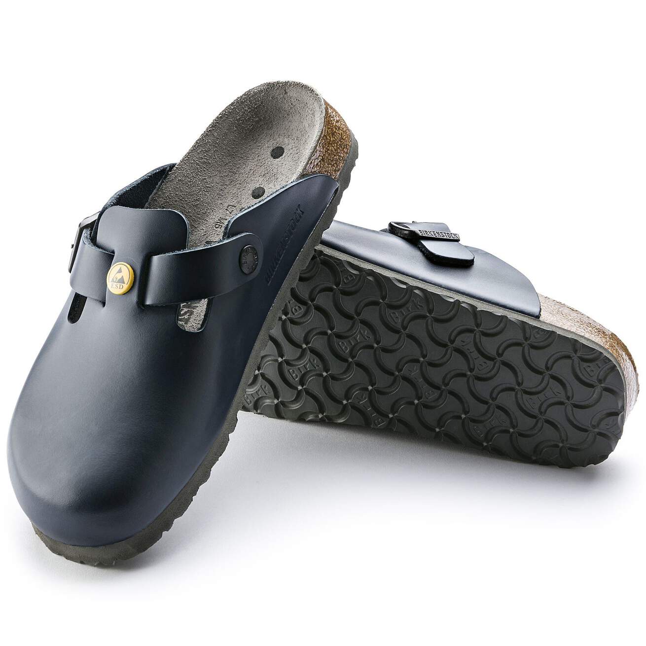 Birkenstock Professional Boston ESD Natural Leather Work Clogs - SecureHeights
