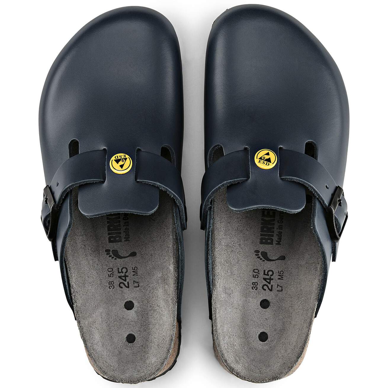 Birkenstock Professional Boston ESD Natural Leather Work Clogs - SecureHeights