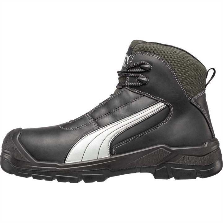 PUMA Safety SCUFF CAPS EVO CASCADES MID S3 Greased Full-Grain Leather Safety Boots - Black/Grey