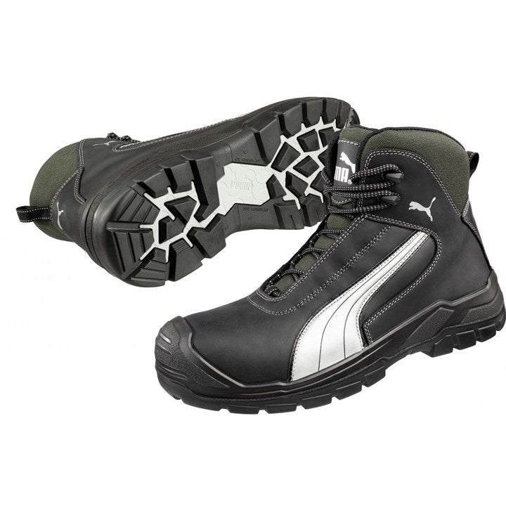 PUMA Safety SCUFF CAPS EVO CASCADES MID S3 Greased Full-Grain Leather Safety Boots - Black/Grey