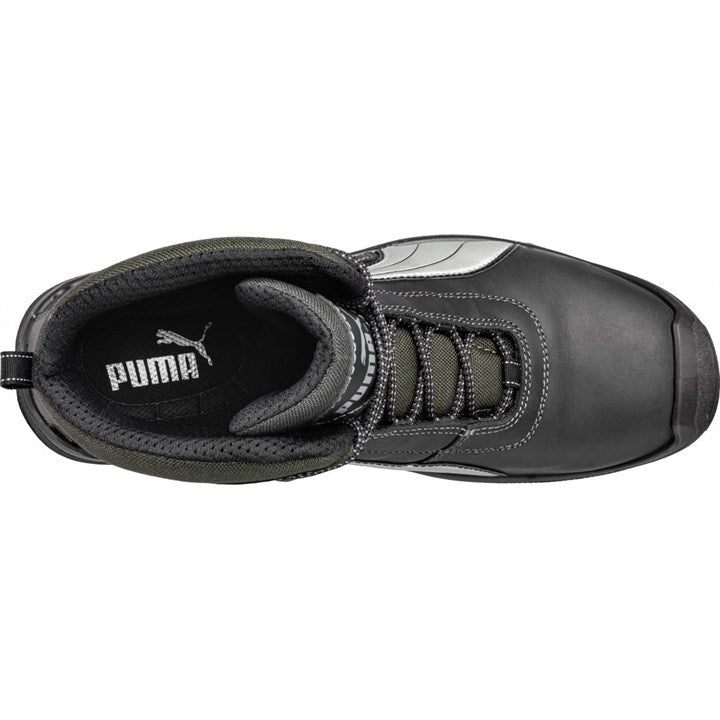 PUMA Safety SCUFF CAPS EVO CASCADES MID S3 Greased Full-Grain Leather Safety Boots - Black/Grey