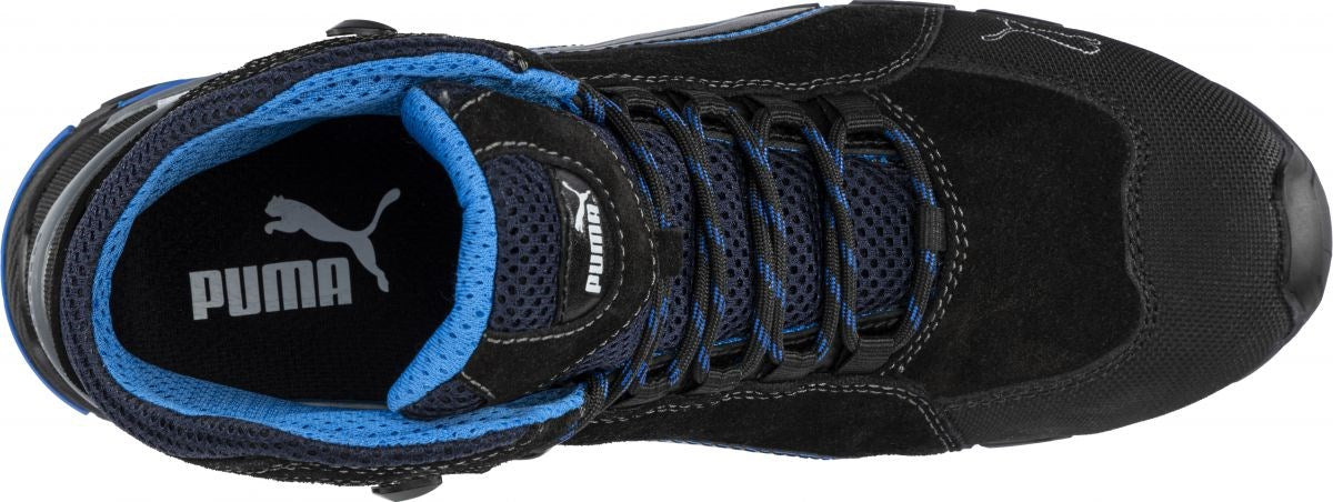 PUMA Safety METRO PROTECT RIO MID S3L Leather Safety Boots - Black/Blue