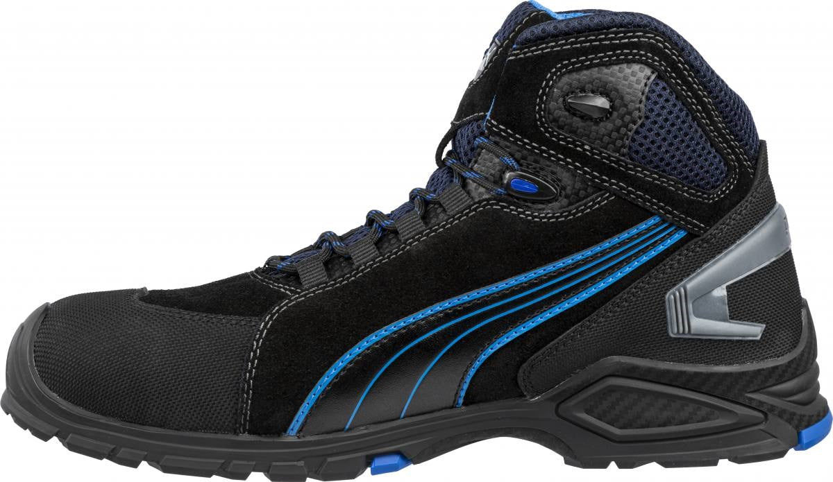 PUMA Safety METRO PROTECT RIO MID S3L Leather Safety Boots - Black/Blue