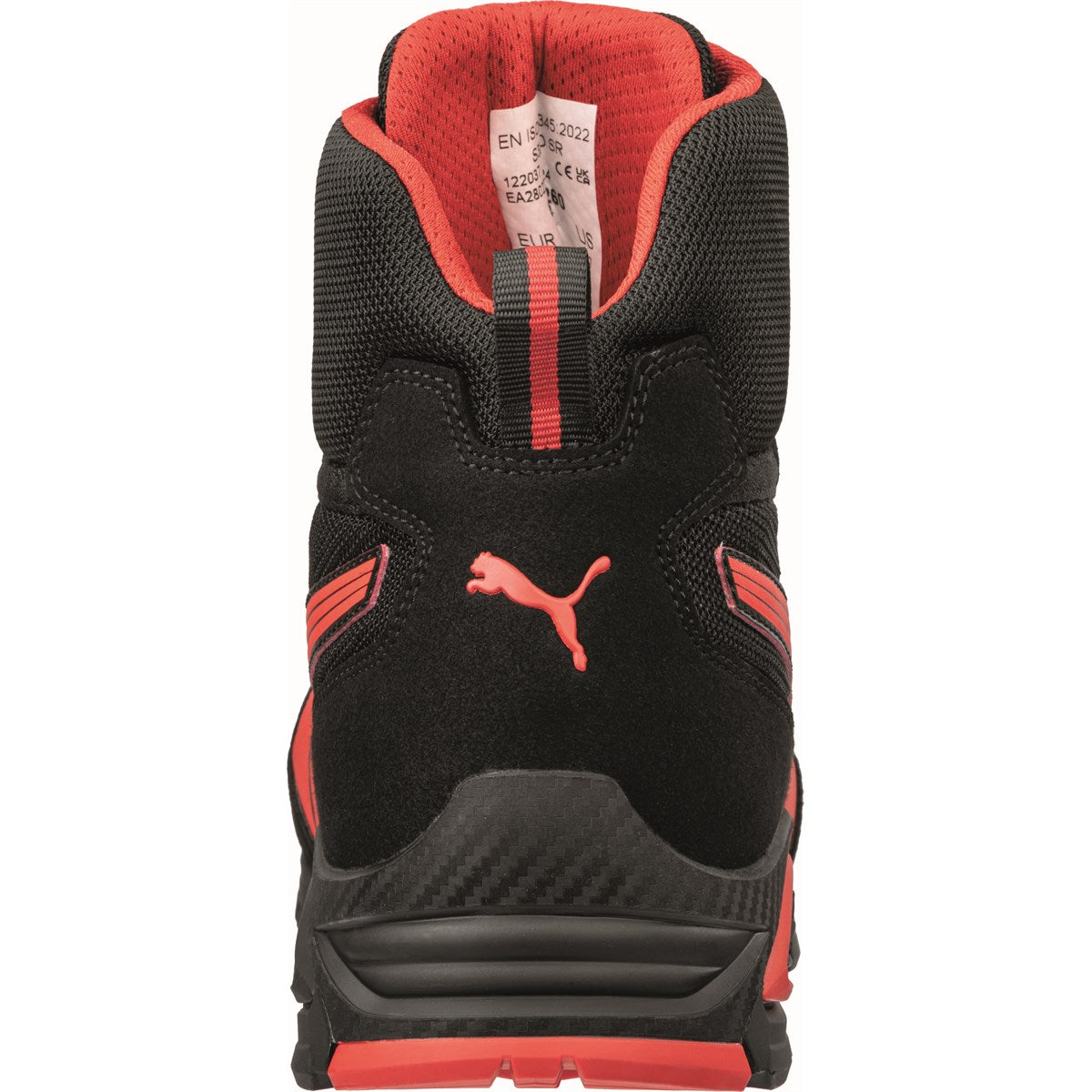 PUMA Safety METRO PROTECT MADRID MID S1PL Suede/Mesh Safety Boots - Black/Red
