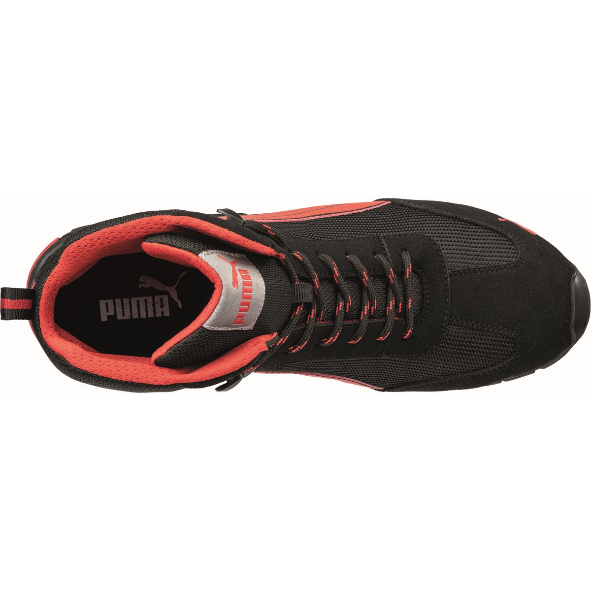 PUMA Safety METRO PROTECT MADRID MID S1PL Suede/Mesh Safety Boots - Black/Red
