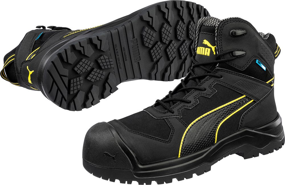 PUMA Safety HEAVY DUTY ROCK HD CTX MID S7S Synthetic Safety Boots - Black/Yellow