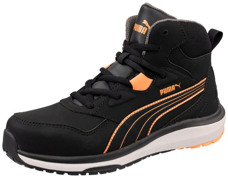 PUMA Safety MOTION WNS STEPPER MID S3S ESD Microfibre Safety Boots - Black/Orange