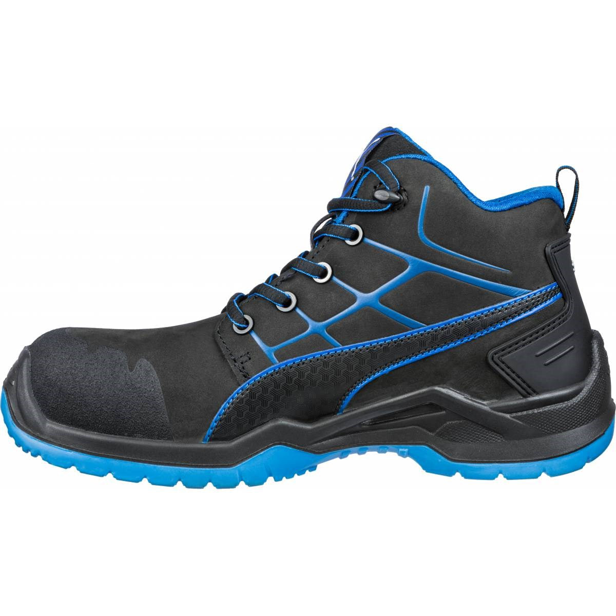 PUMA Safety TECHNICS LINE KRYPTON MID S3 ESD Oiled Nubuck Leather Safety Boots - Black/Blue