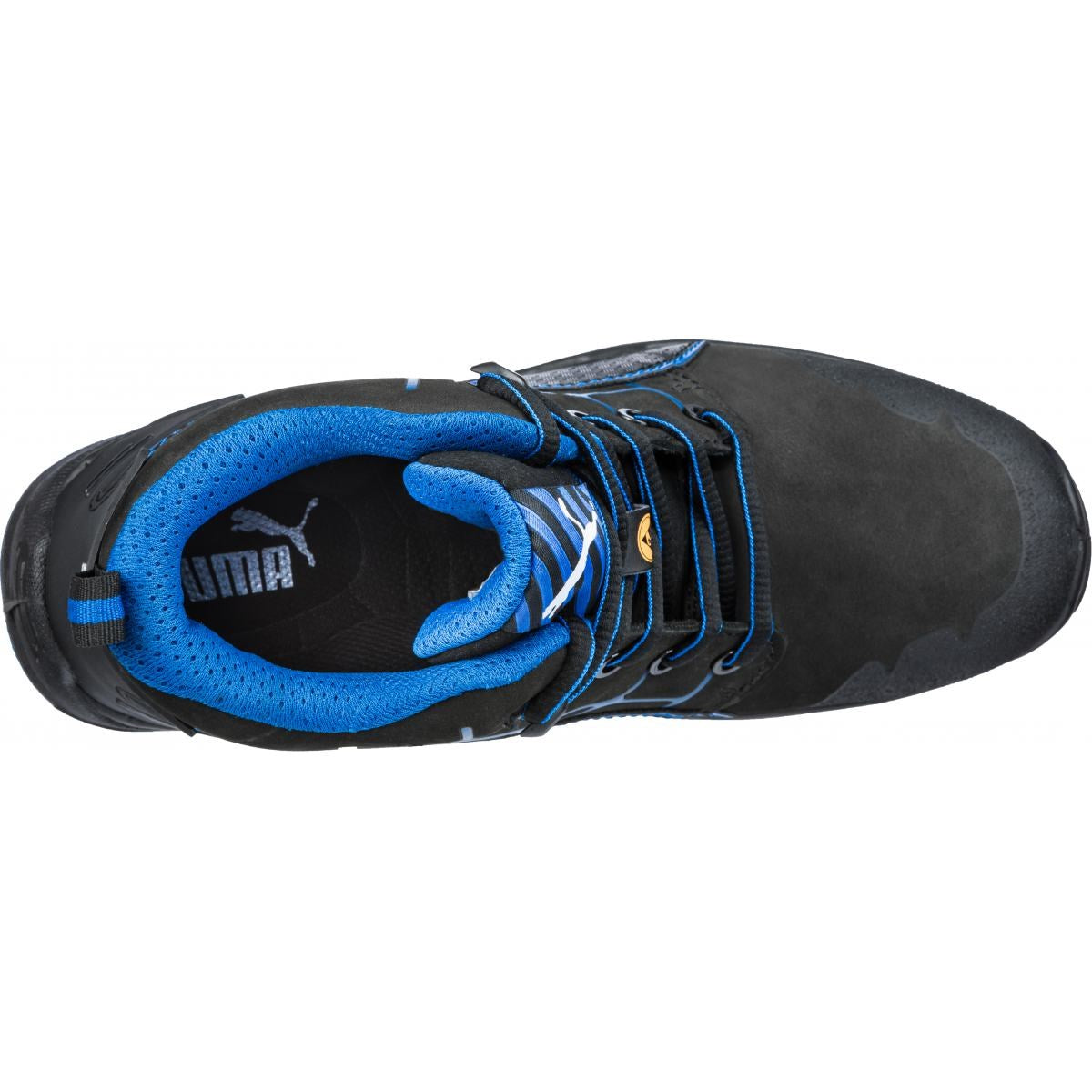 PUMA Safety TECHNICS LINE KRYPTON MID S3 ESD Oiled Nubuck Leather Safety Boots - Black/Blue
