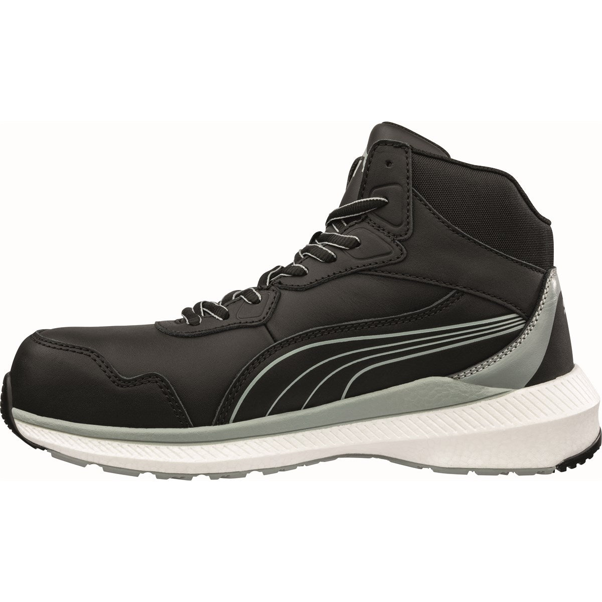 PUMA Safety MOTION PWR ZOOM MID S3S ESD Leather Safety Boots - Black/White
