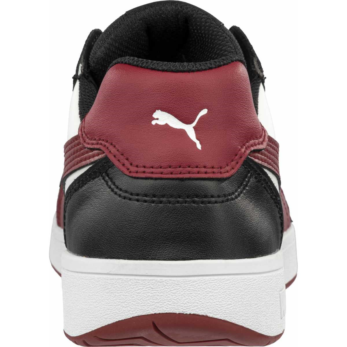 PUMA Safety HERITAGE FRONTCOURT LOW S3L ESD Smooth Leather Safety Trainers - Black/White/Red