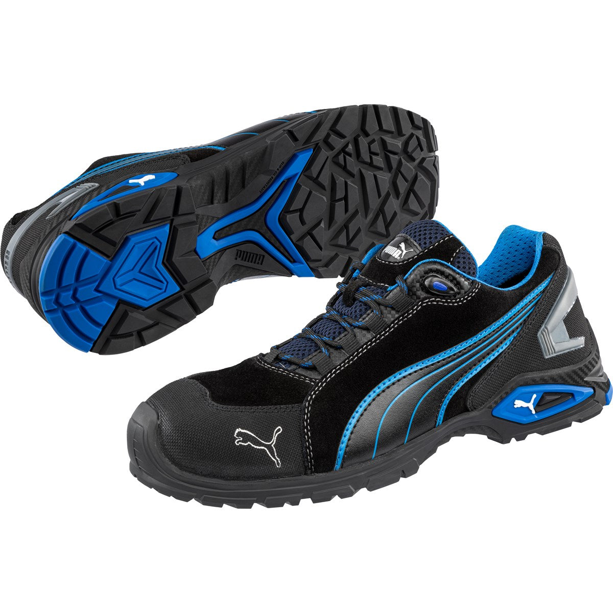 PUMA Safety METRO PROTECT RIO LOW S3 Leather Safety Trainers - Black/Blue