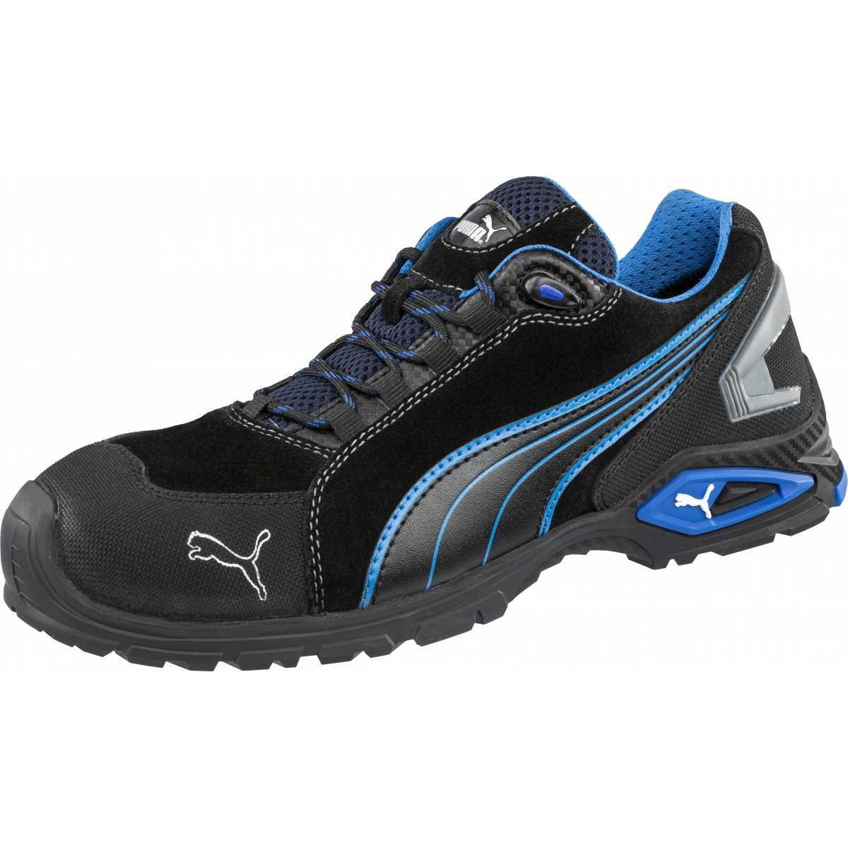 PUMA Safety METRO PROTECT RIO LOW S3 Leather Safety Trainers - Black/Blue