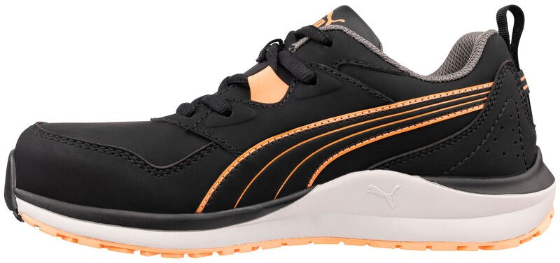 PUMA Safety MOTION WNS STEPPER LOW S3S ESD Microfibre Safety Trainers - Black/Orange