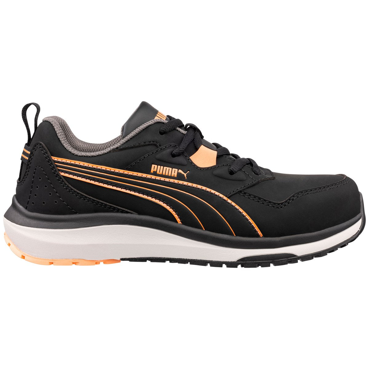 PUMA Safety MOTION WNS STEPPER LOW S3S ESD Microfibre Safety Trainers - Black/Orange
