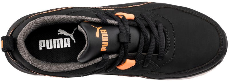 PUMA Safety MOTION WNS STEPPER LOW S3S ESD Microfibre Safety Trainers - Black/Orange