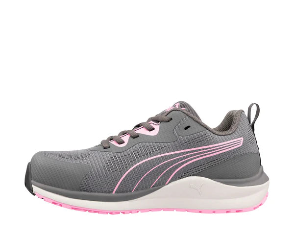 PUMA Safety MOTION WNS CELERITY KNIT LOW S1PS ESD Safety Knit Safety Trainers - Grey/Pink