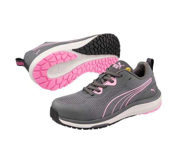 PUMA Safety MOTION WNS CELERITY KNIT LOW S1PS ESD Safety Knit Safety Trainers - Grey/Pink