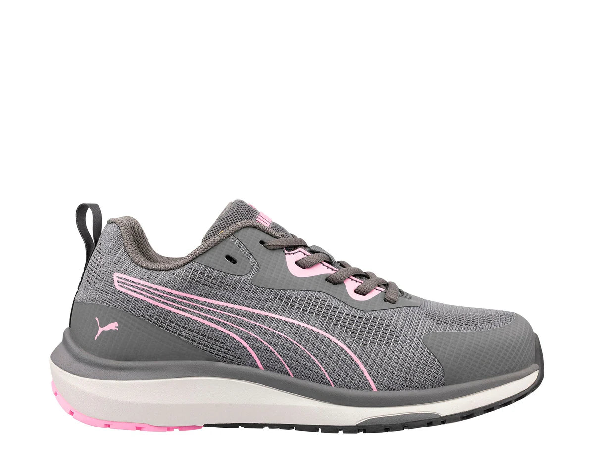 PUMA Safety MOTION WNS CELERITY KNIT LOW S1PS ESD Safety Knit Safety Trainers - Grey/Pink