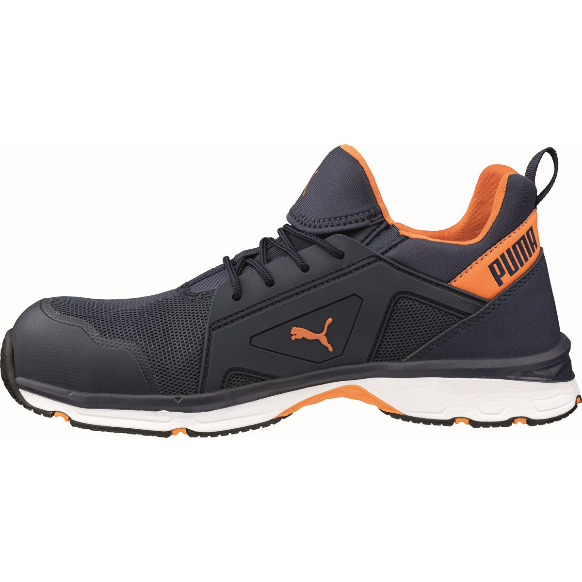 PUMA Safety MOTION PROTECT CHASE LOW S1PS ESD Textile Safety Trainers - Blue/Orange