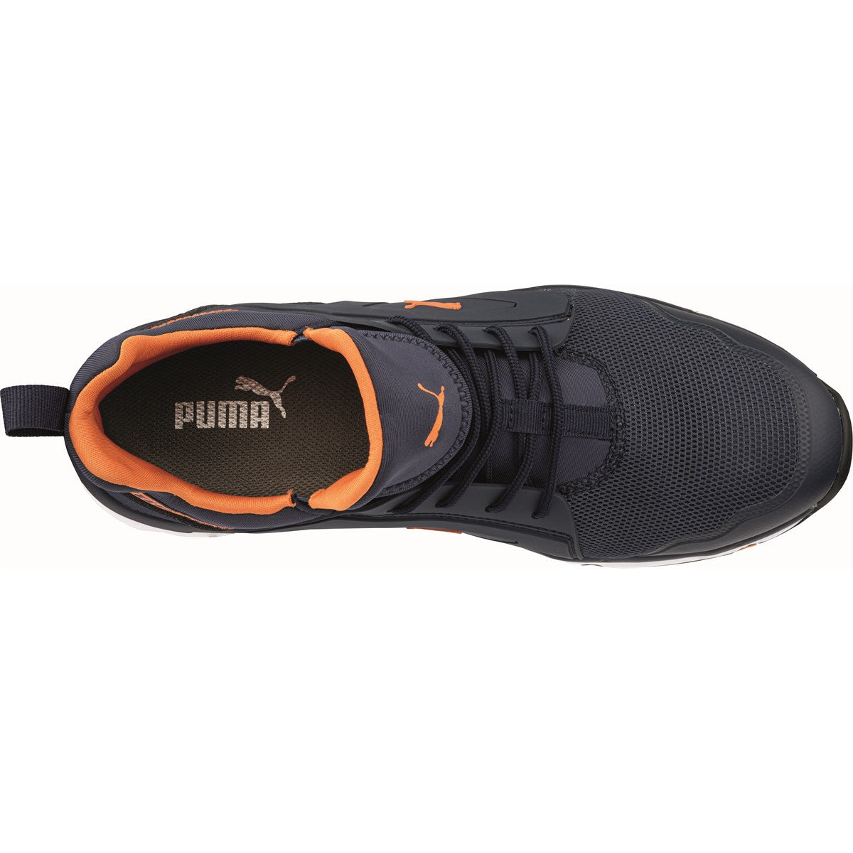 PUMA Safety MOTION PROTECT CHASE LOW S1PS ESD Textile Safety Trainers - Blue/Orange