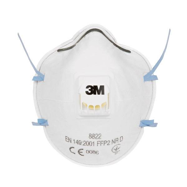 3M 8822 FFP2 Disposable Cup Shaped Half Face Mask with Valve (Pack of 10) - SecureHeights