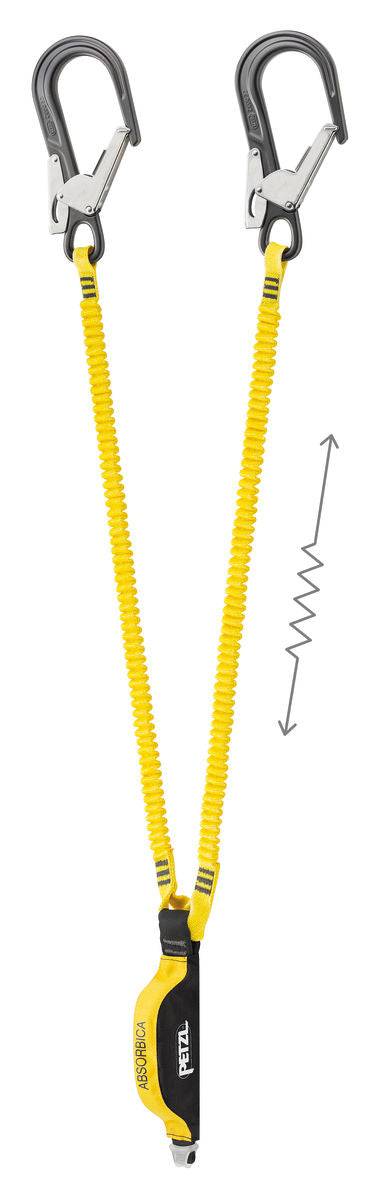 Petzl ABSORBICA-Y MGO Double Lanyard with Integrated Energy Absorber and MGO Connectors 80cm-150cm European Version - SecureHeights