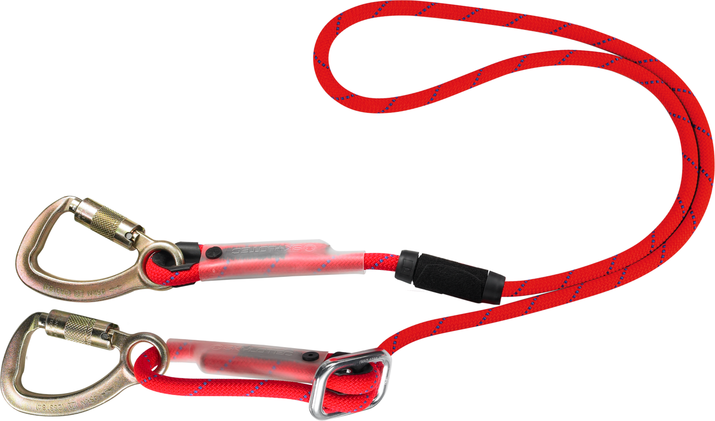 Skylotec ATLAS SK12 Adjustable Single Leg Rope Lanyard with Two KOBRA TRI Carabiners 1.5m-2m - SecureHeights