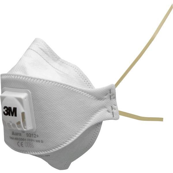 3M Aura 9312+ FFP1 Disposable Foldable Half Face Mask with Valve (Pack of 10) - SecureHeights