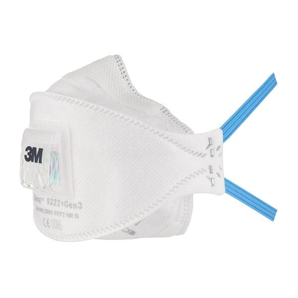 3M Aura 9322+ FFP2 Disposable Foldable Half Face Mask with Valve (Pack of 10) - SecureHeights