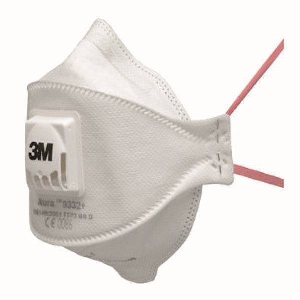 3M Aura 9332+ FFP3 Disposable Foldable Half Face Mask with Valve (Pack of 10) - SecureHeights