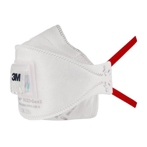 3M Aura 9332+Gen3 FFP3 Disposable Foldable Half Face Mask with Valve (Pack of 10) - SecureHeights