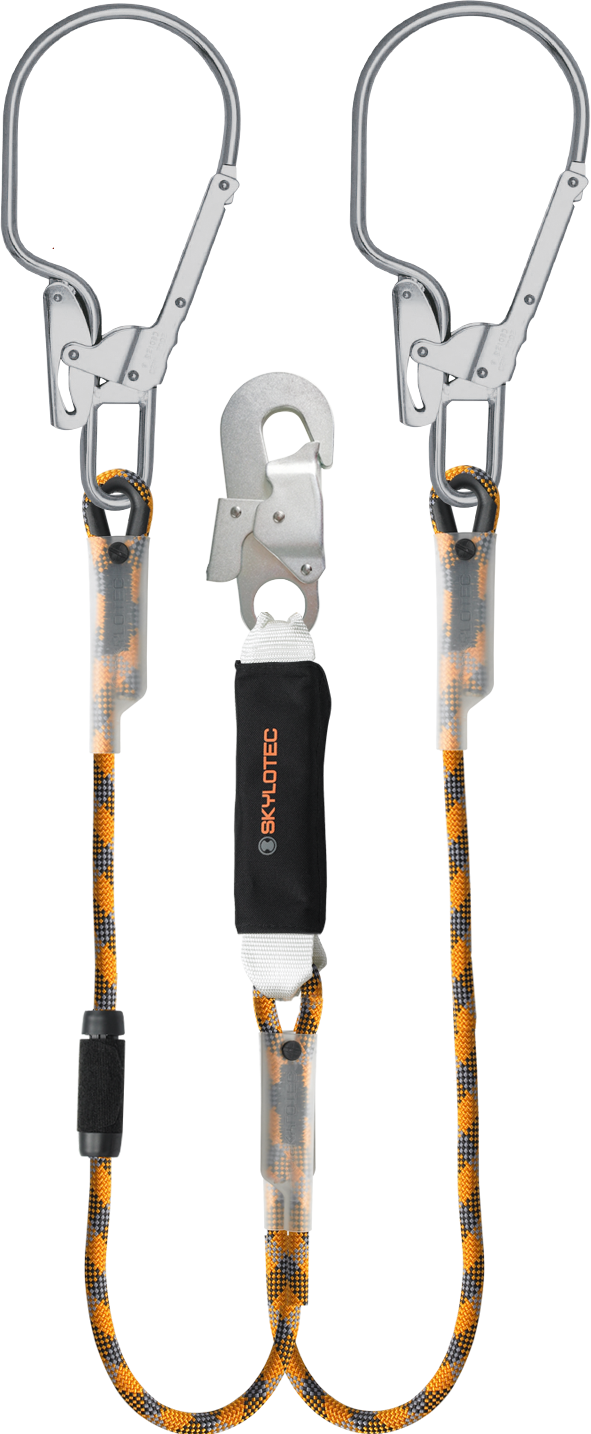 Skylotec BFD Y SK12 Twin Leg Rope Lanyard with 85mm Scaffold Hooks 1.5m-2m - SecureHeights