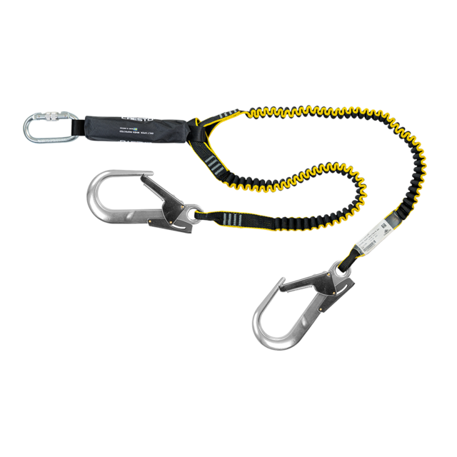 Cresto Safety CORE TWIN-FLEX 1.9m Twin Leg Fall Arrest Lanyard with 60mm Hooks H 1508