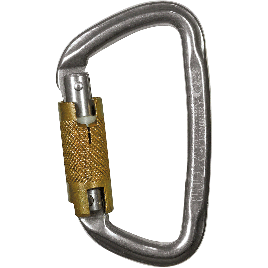 Climbing Technology D-SHAPE S-STEEL TG Stainless Steel Triple Twist Lock Carabiner 4C53000 - SecureHeights